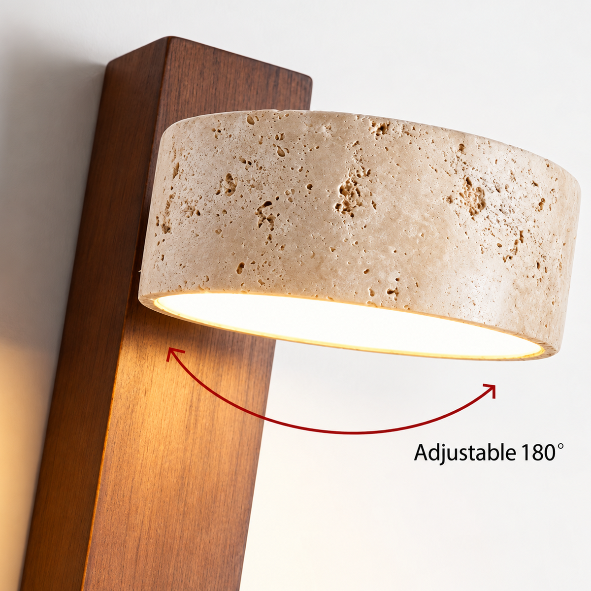 Abat-jour en travertin de l'applique KIRI, orientable sur 180 degrés – Ambiance Éclat
