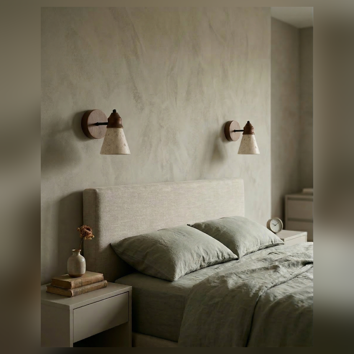 Applique murale en travertin SOLIS en situation — vue 2