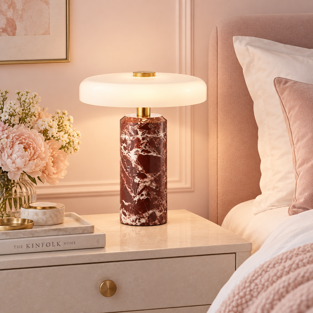 Lampe de chevet sans fil en marbre TALIA en situation — vue 5