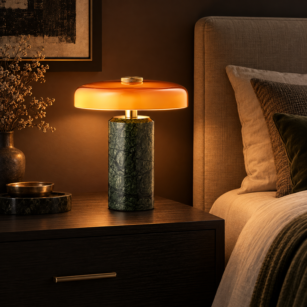 Lampe de chevet sans fil en marbre TALIA en situation — vue 6