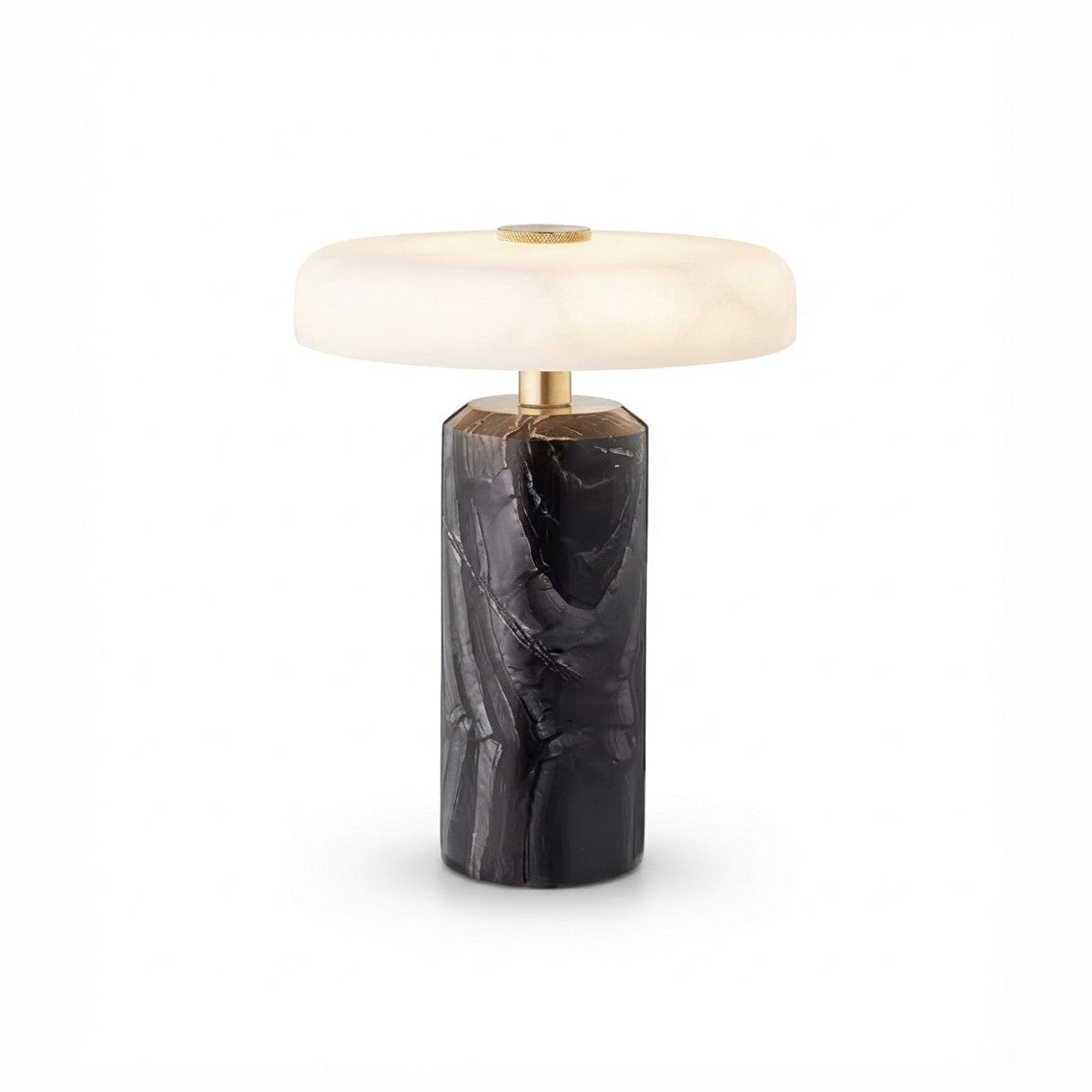 Lampe de chevet sans fil en marbre TALIA, vue de face sur fond uni