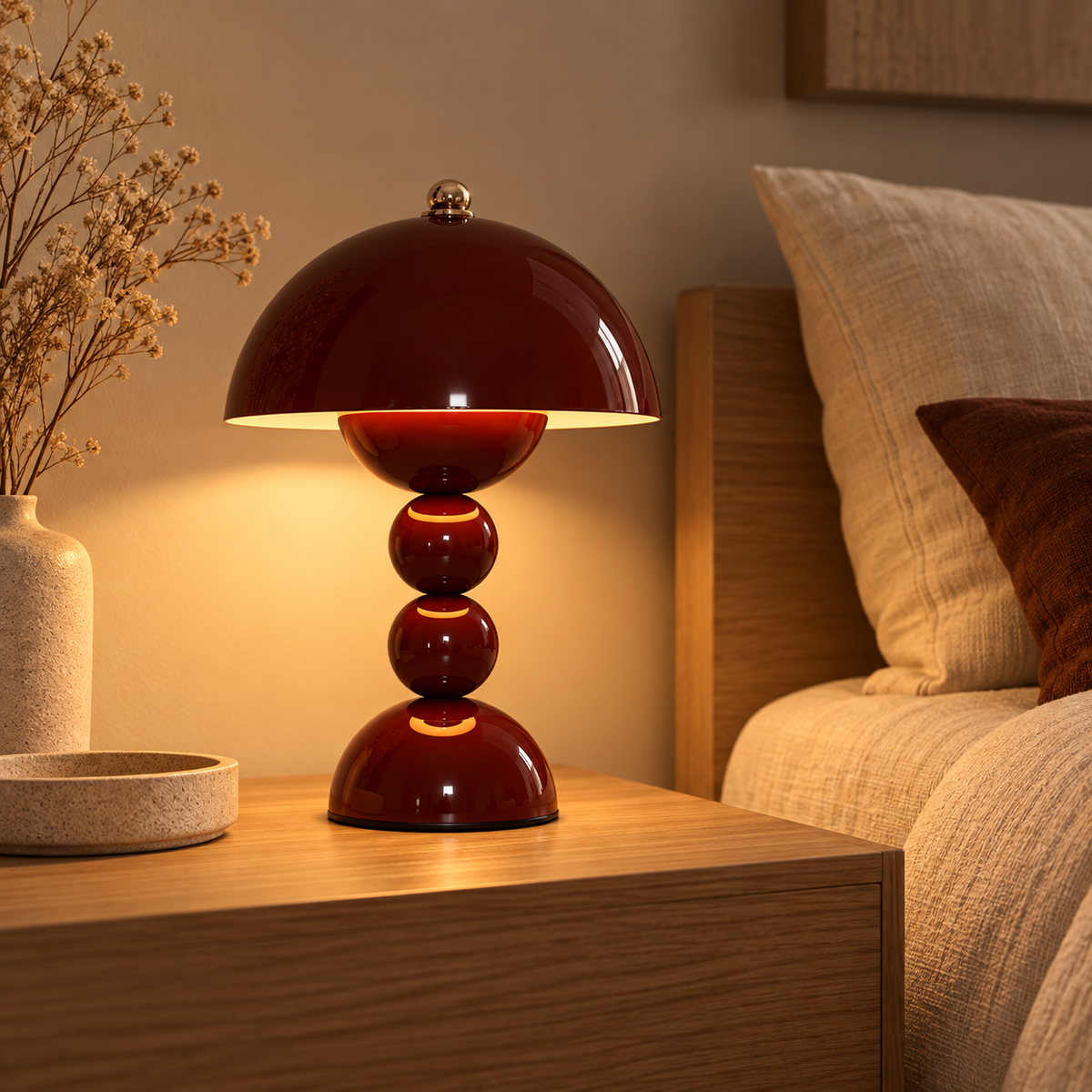 Lampe de chevet sans fil en métal AMBRA en situation — vue 2