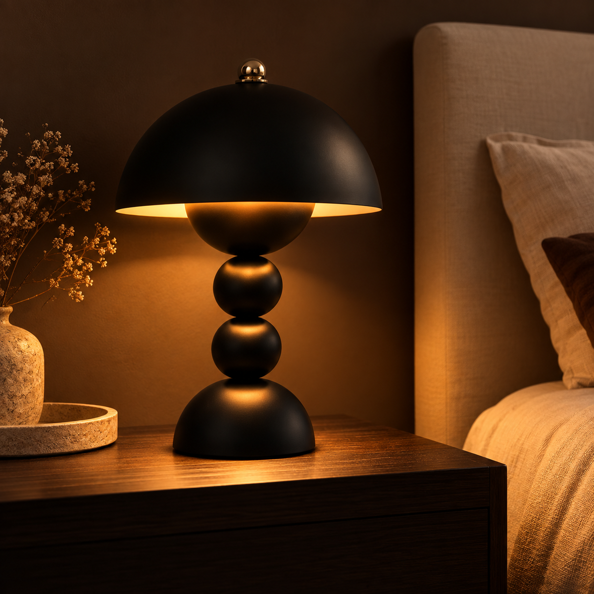Lampe de chevet sans fil en métal AMBRA en situation — vue 5