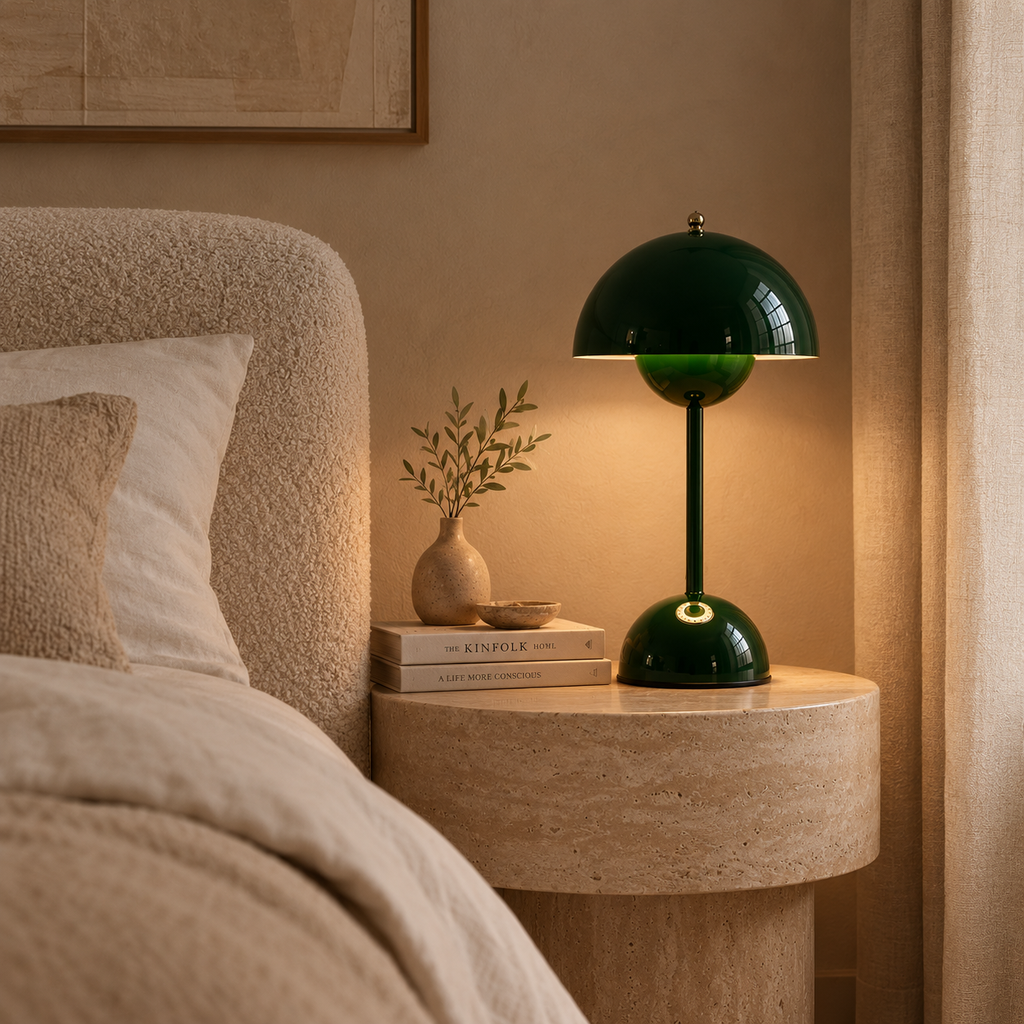 Lampe de chevet sans fil en métal FIORA en situation — vue 2