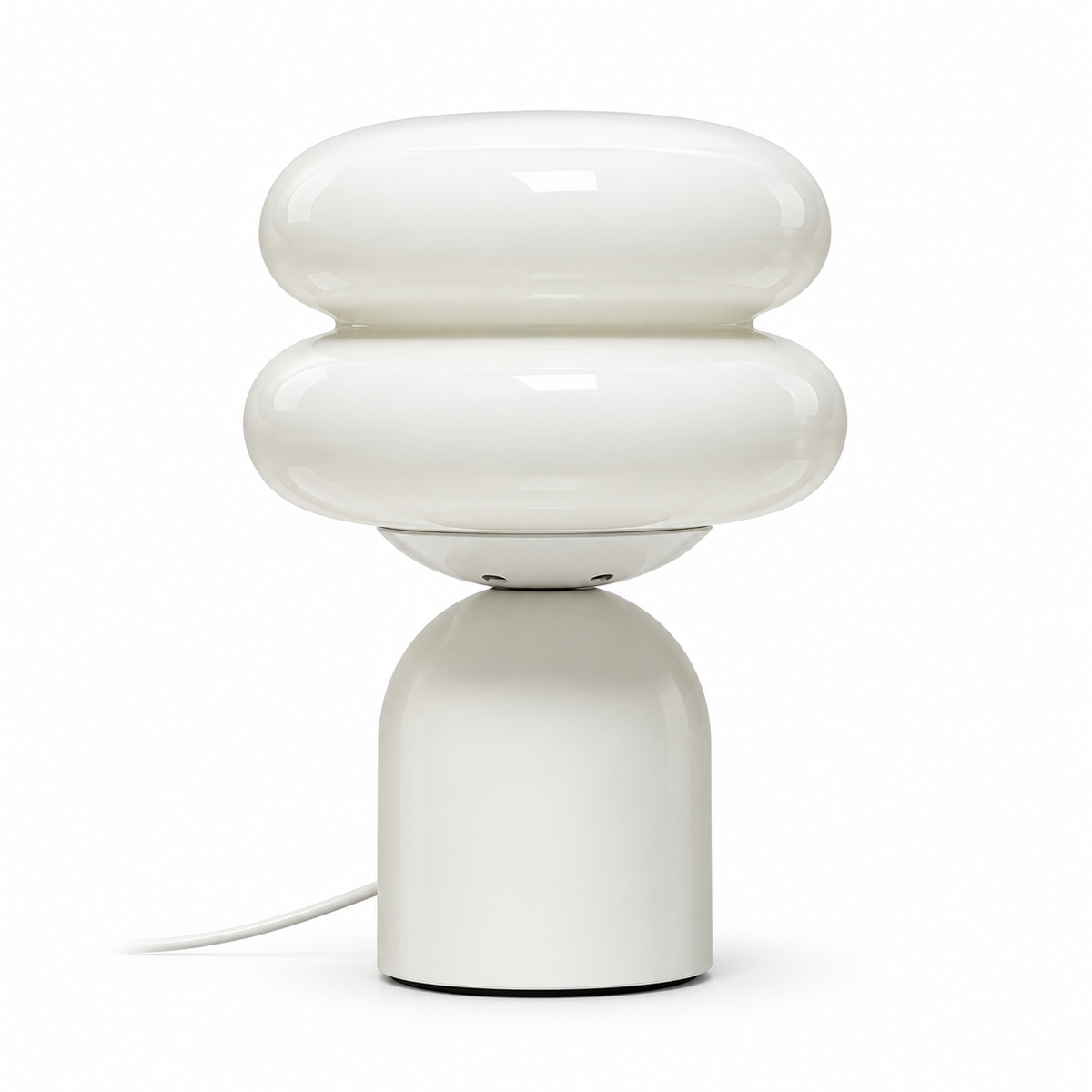 Lampe de chevet en verre NUVOLA, vue de face sur fond uni