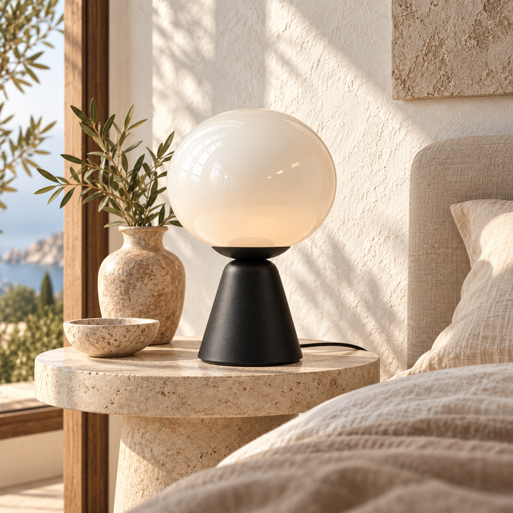 Lampe de chevet en verre OLIVA en situation — vue 4