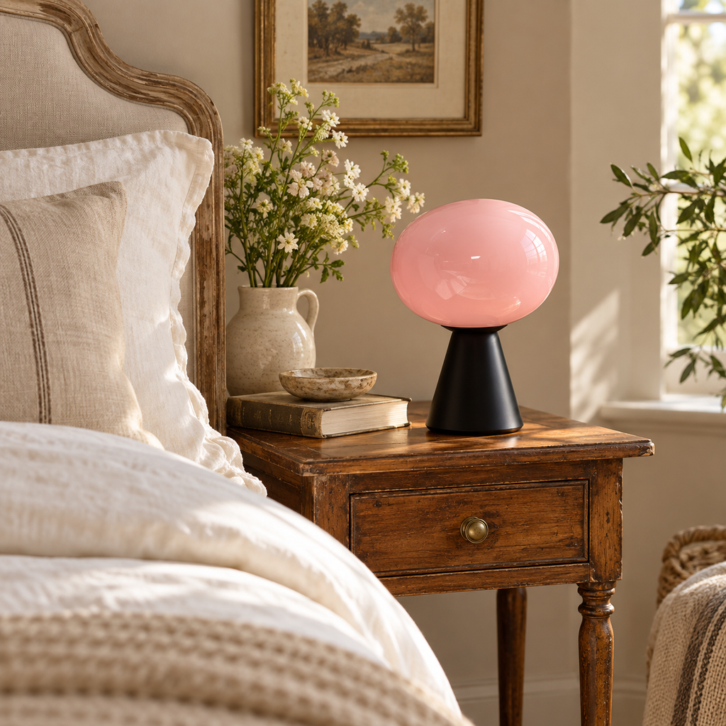 Lampe de chevet en verre OLIVA en situation — vue 5