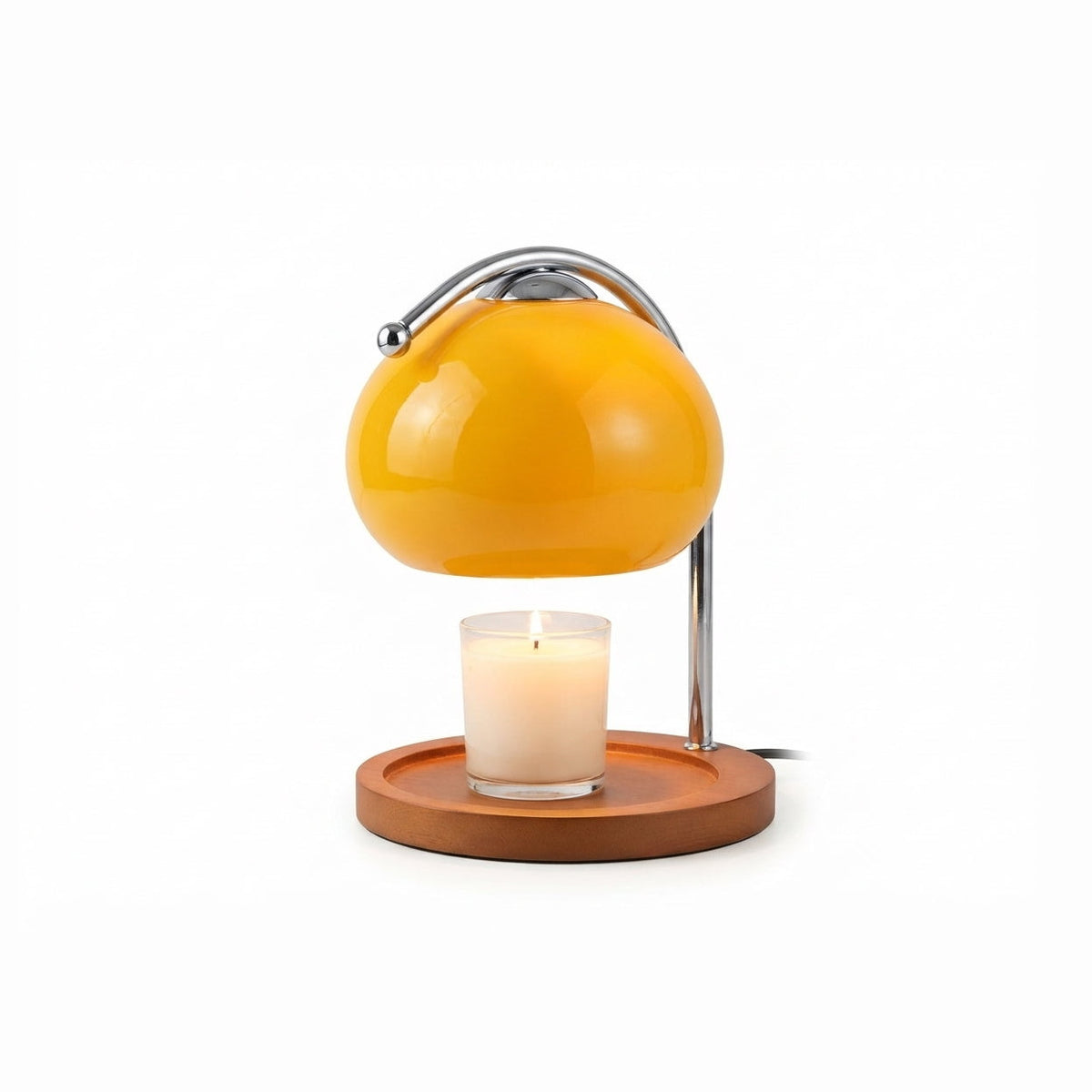 Lampe de chevet en verre SOLEA, vue de face sur fond uni