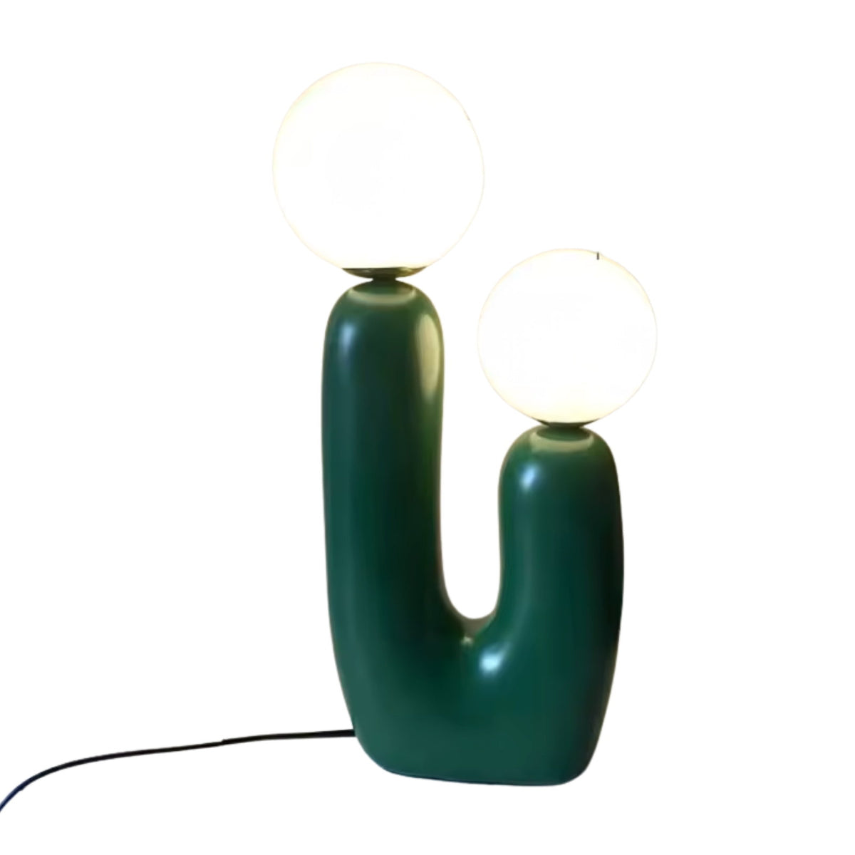 Lampe de chevet en verre PERLA, vue de face sur fond uni