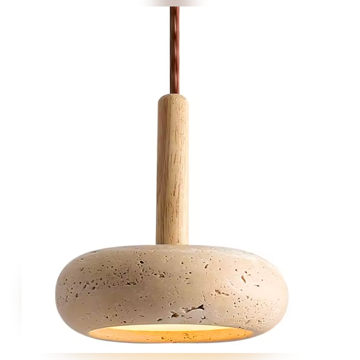 Suspension en travertin NIMA, vue de face — angle 2